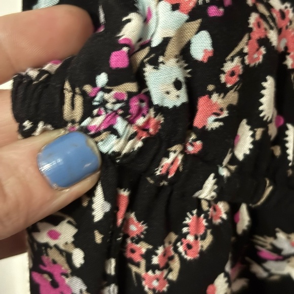 BeBop Black and Pink Floral Chevron Jumpsuit - Picture 4 of 5